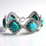 Bracciale in argento con Turchese Kingman Mohave Blu (Jones Lee)