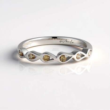 Anello in argento con Diamante Champagne I2 (de Melo Essence)