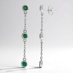 Orecchini in argento con Smeraldo Socoto