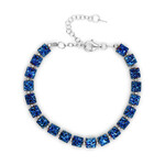 Blauer Hämatit-Silberarmband