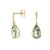 Boucles d'oreilles en or et Améthyste verte (dagen)