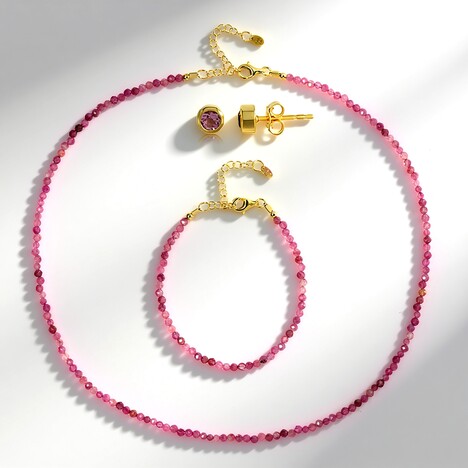 Parure in argento con Tormalina Rosa Nigeriana