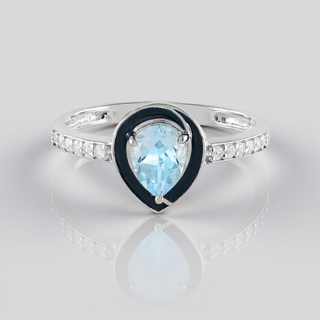 Anello in argento con Topazio Blu Cielo