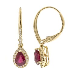 10K AAA Mozambique Ruby Gold Earrings