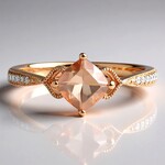 Anello in oro con Morganite AAA