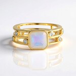 Anello in argento con Opale di Welo AAA (de Melo)