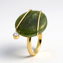 Anello in argento con Nefrite