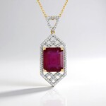 Collana in argento con Zaffiro Rosa del Madagascar