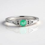 Anello in argento con Smeraldo Colombiano