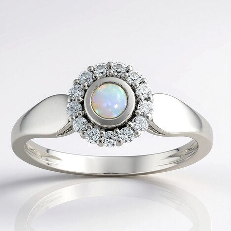 Anello in argento con Opale Australiano