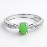 Bague en argent et Chrysoprase impériale