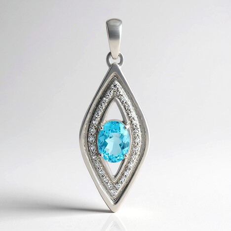 Ciondolo in argento con Apatite Blu (de Melo Essence)