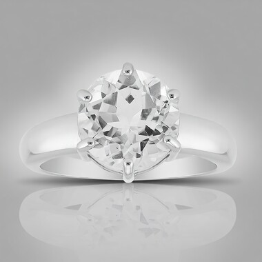 Zilveren ring met een witte topaas