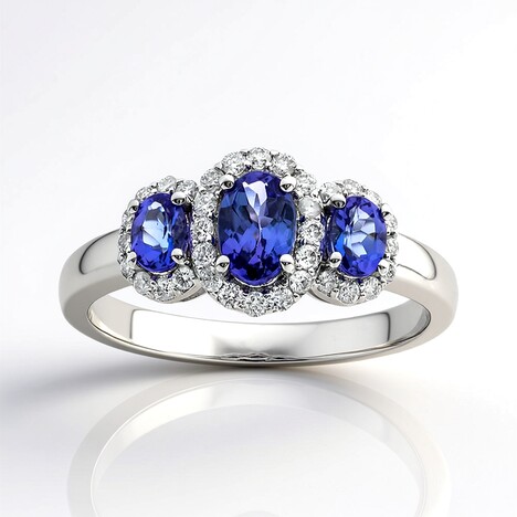 Bague en or et Tanzanite AAA