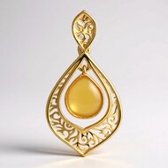 Ciondolo in argento con Ambra Milky Baltica (dagen)