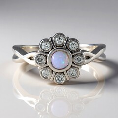 Anello in argento con Opale Australiano