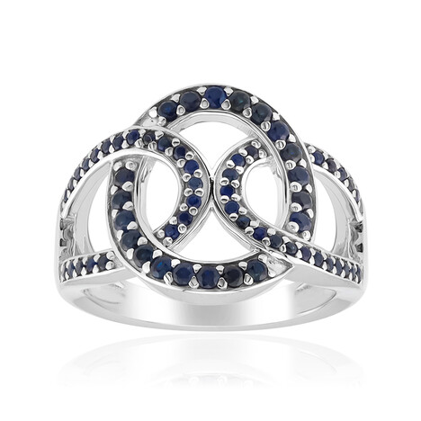 Blauer Saphir-Silberring