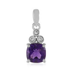 Zilveren hanger met een Zambia-amethist