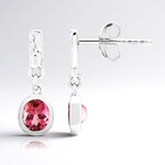 Orecchini in argento con Tormalina Rosa Brasiliana (Pallanova)