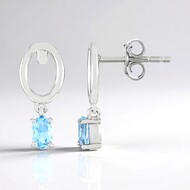 Brasilianischer Aquamarin-Silberohrringe