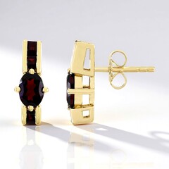 Boucles d'oreilles en argent et Grenat