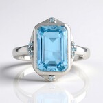 Anello in argento con Topazio Blu Cielo (KM by Juwelo)