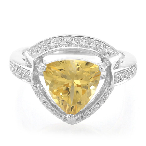 Anello placcato in platino con Quarzo