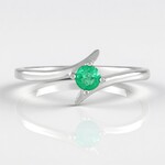 Bague en argent et Emeraude de Colombie
