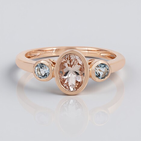 Anello in oro con Morganite del Madagascar