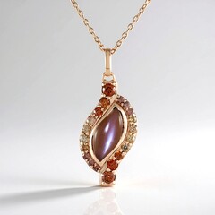 Collana in argento con Pietra di Luna Cioccolato (KM by Juwelo)