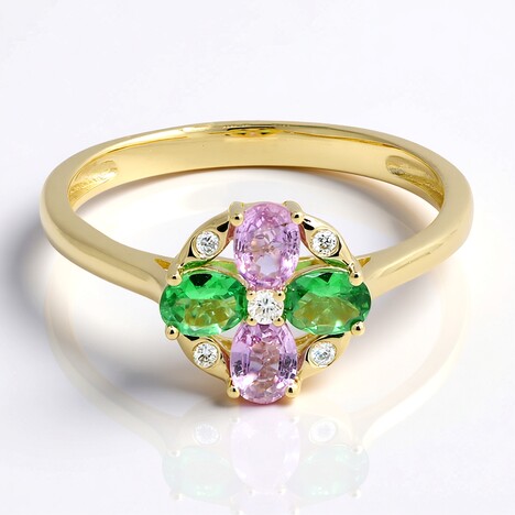 Anello in oro con Zaffiro Rosa (CIRARI)