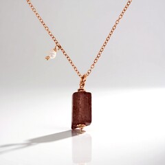 Collier en argent et Quartz Fraise (Joias do Paraíso)