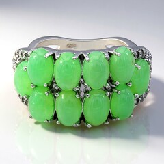 Anello in argento con Crisoprasio Imperiale