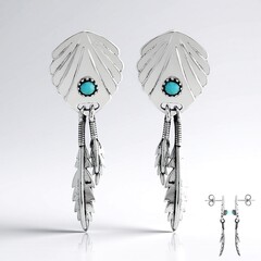 Orecchini in argento con Turchese Kingman Mohave Blu (Jones Lee)