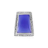 Blauer Chalzedon-Silberanhänger (MONOSONO COLLECTION)