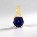 Pendentif en argent et Saphir bleu de Madagascar