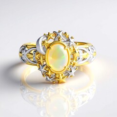 Anello in argento con Opale di Welo (Gems en Vogue)