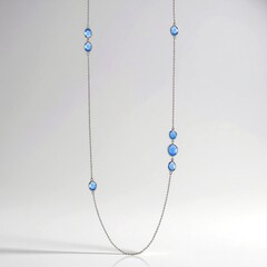 Collana in argento con Calcedonio Blu