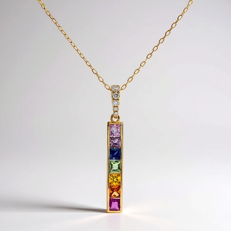 Collana in oro con Zaffiro Fancy (CIRARI)