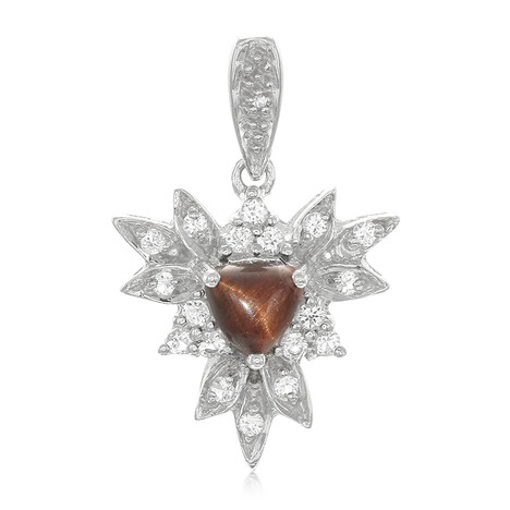 Rotes Tigerauge-Silberanhänger