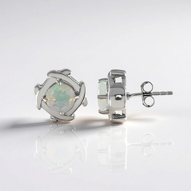 Orecchini in argento con Opale di Welo