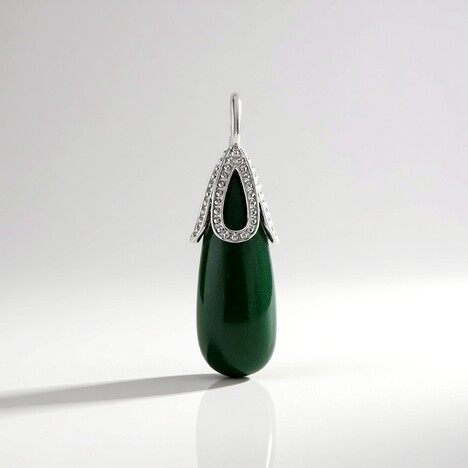 Ciondolo in argento con Avventurina Verde (MONOSONO COLLECTION)