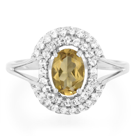 Champagner-Quarz-Silberring