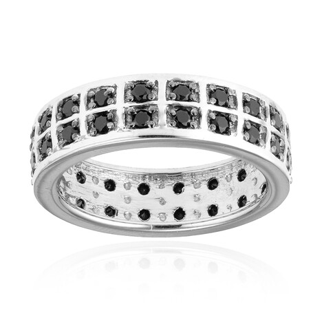 Schwarzer Spinell-Silberring