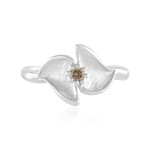 I2 Champagner-Brillant-Silberring