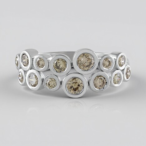Anello in oro con Diamante Champagne VS1