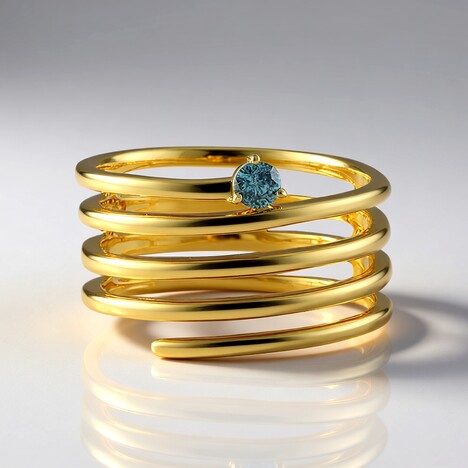 Anello in argento con Diamante Blu I3