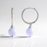 Orecchini in argento con Agata Lace Blu (MONOSONO COLLECTION)