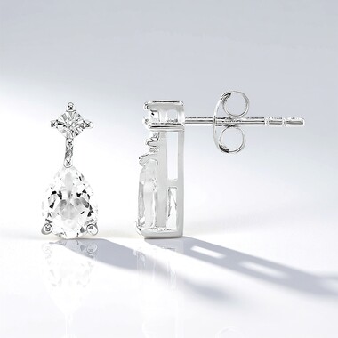 Orecchini in argento con Topazio Bianco