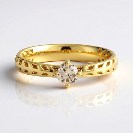 Bague en argent et Diamant champagne I2 (Ornaments by de Melo)
